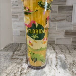 Starbucks Florida Tumbler with Pink and Green Design